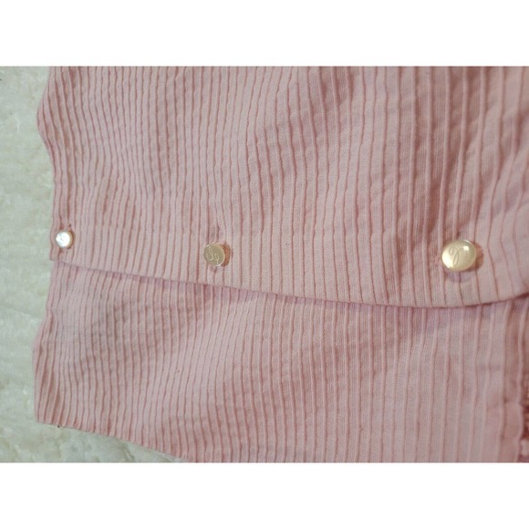 Chaps Girls Pink Easter Dress Sz 6 Ribbon Belt Pleated - Picture 6 of 8